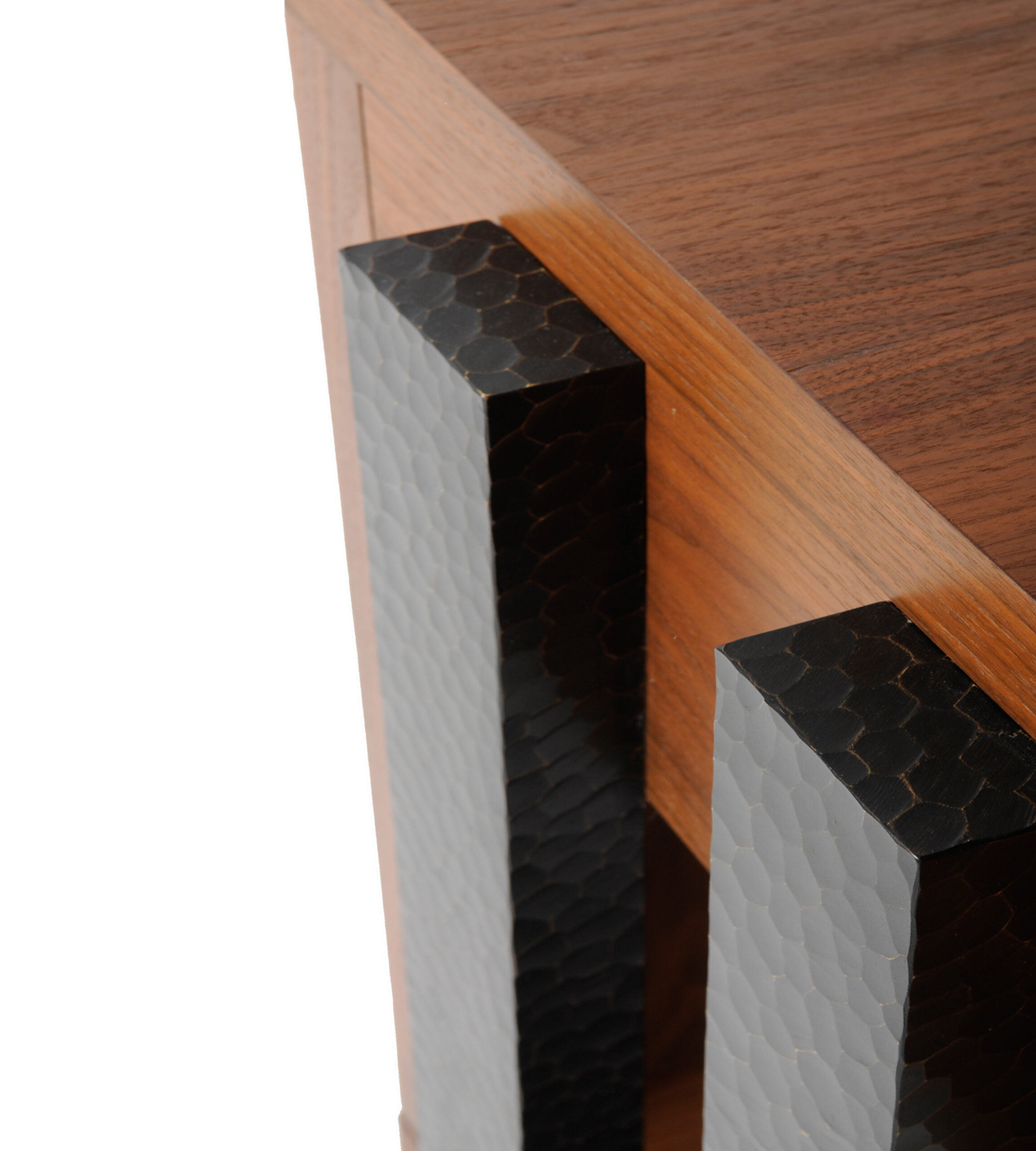 Hammered Nightstand End Table