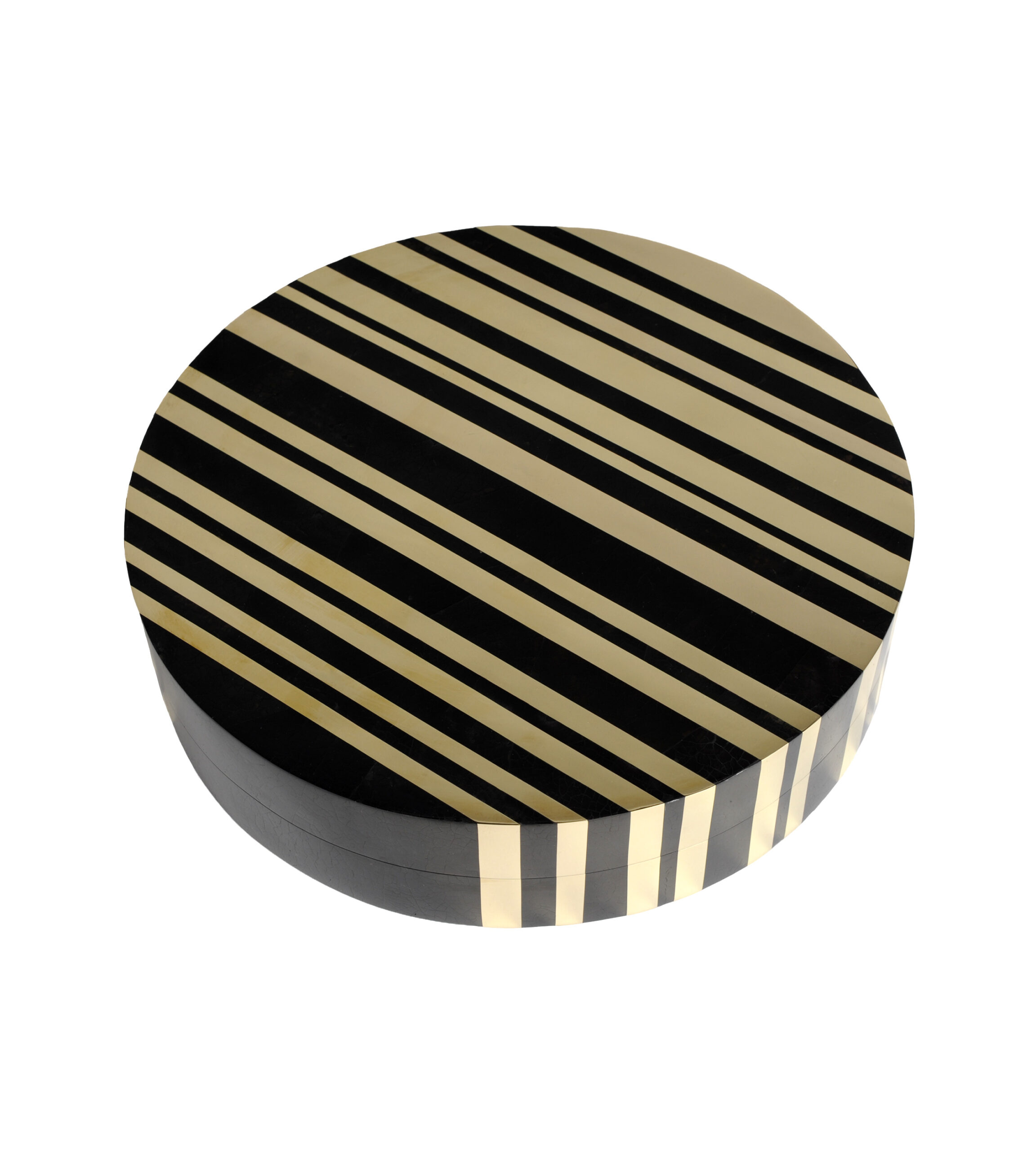 Brass Round Box – Stripe Pattern