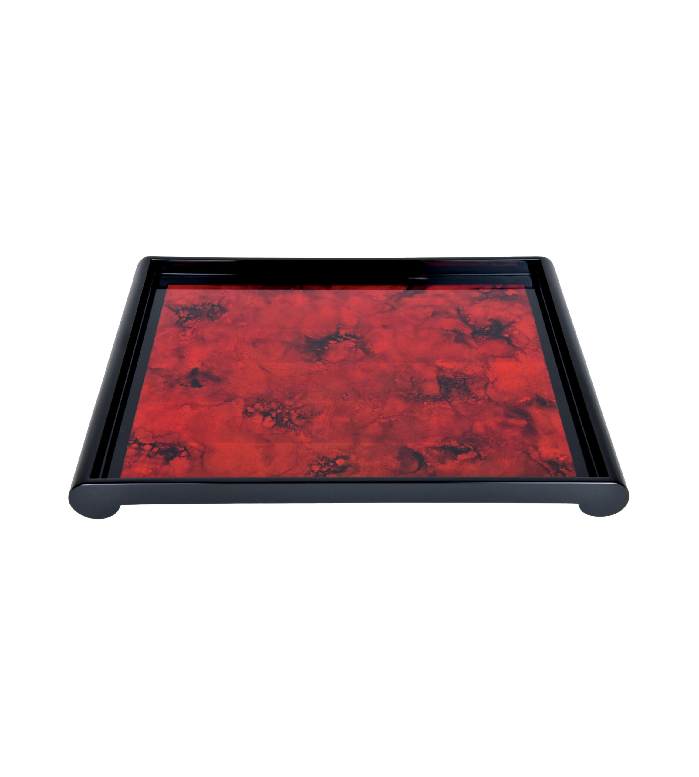 Lacquer Tray – Red Silver Leaf